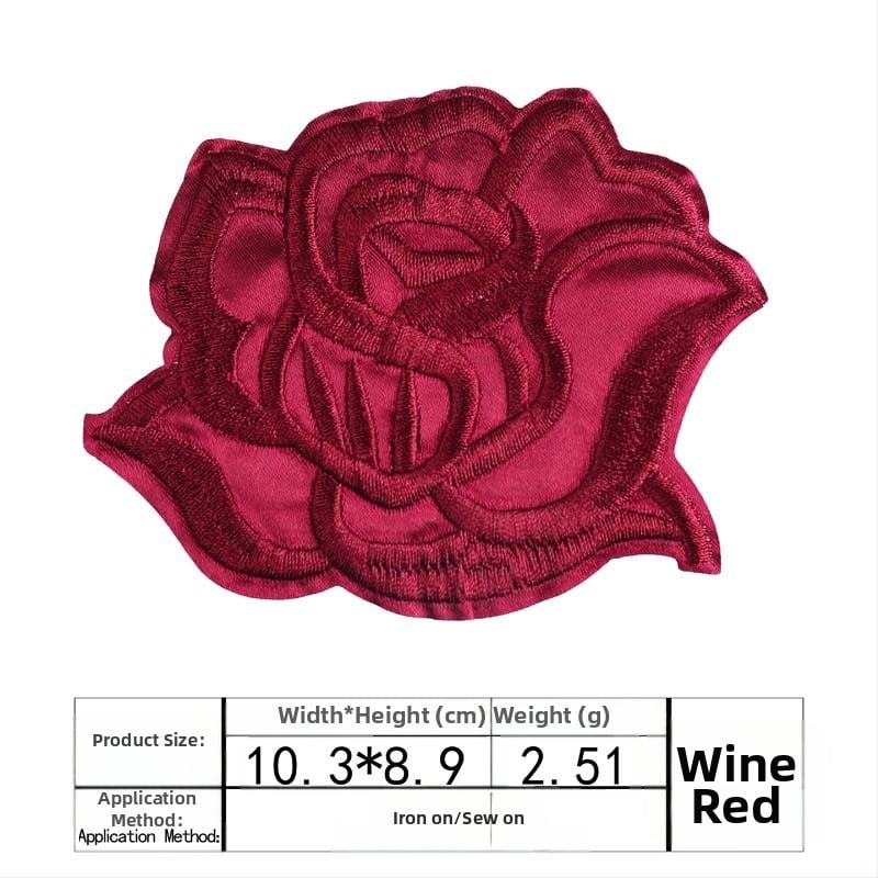 Binyan Rozes Zīmējuma Aplikācijas no Auduma Gultas Veļai un Galda Klājumam – Tekstila Aplikācijas Dziļu Remonts