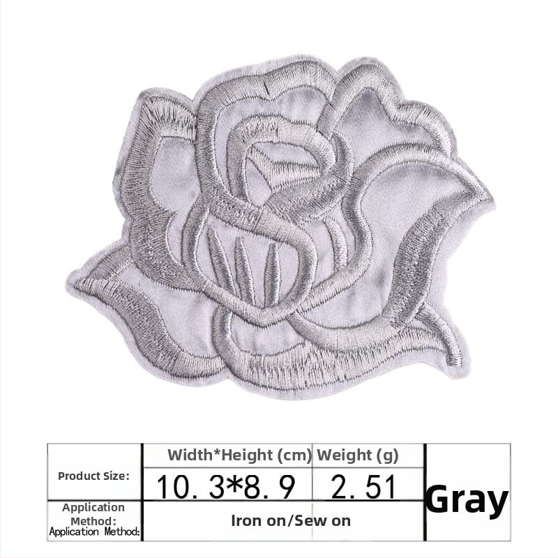 Binyan Rozes Zīmējuma Aplikācijas no Auduma Gultas Veļai un Galda Klājumam – Tekstila Aplikācijas Dziļu Remonts