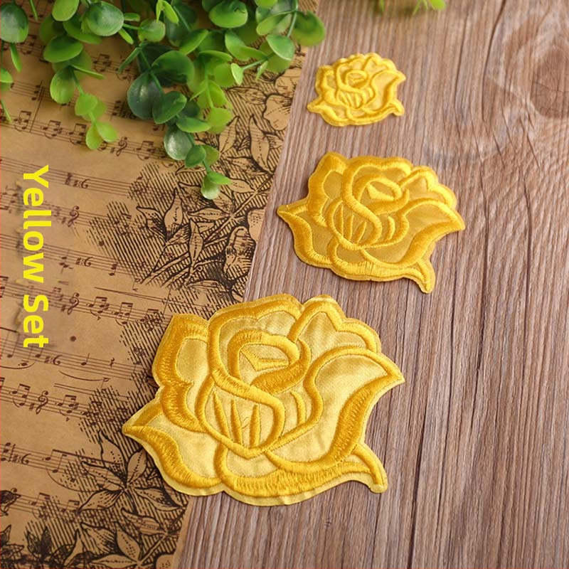 Binyan Rozes Zīmējuma Aplikācijas no Auduma Gultas Veļai un Galda Klājumam – Tekstila Aplikācijas Dziļu Remonts