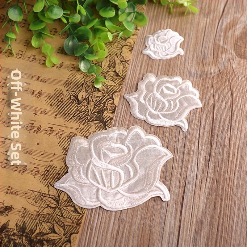 Binyan Rozes Zīmējuma Aplikācijas no Auduma Gultas Veļai un Galda Klājumam – Tekstila Aplikācijas Dziļu Remonts