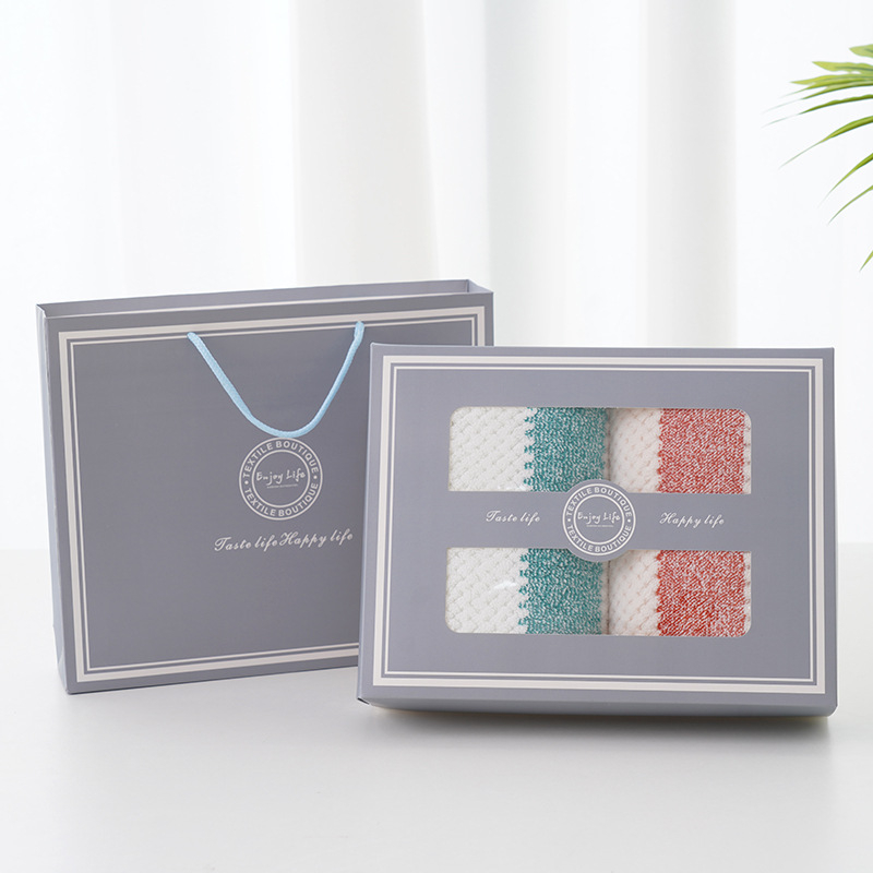 Комплект от две лицеви кърпи от корална флис, подаръчна кутия, бродирано лого, опция за персонализиране