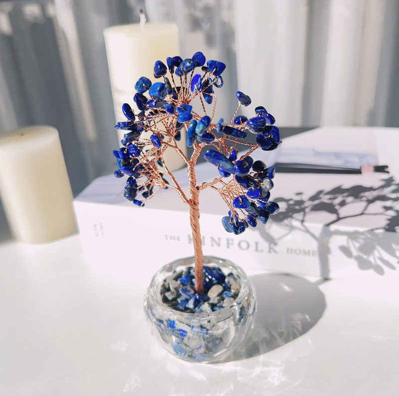 Kristalno drvo novca – stolna dekoracija, materijal Crystal Macadam, kategorija kristalni kamen, stil moderni minimalistički