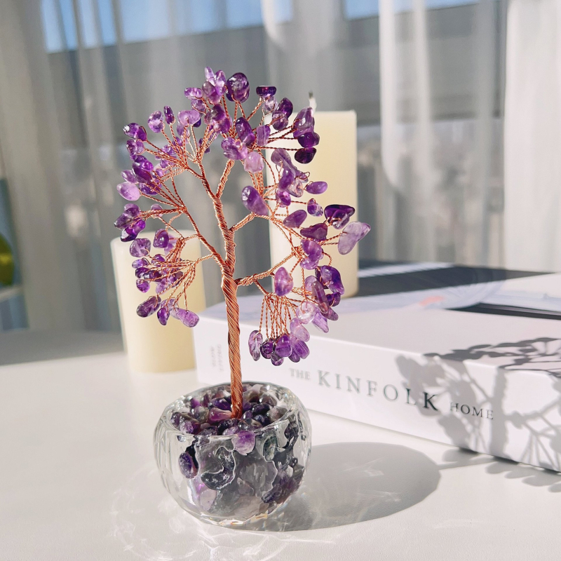 Kristalno drvo novca – stolna dekoracija, materijal Crystal Macadam, kategorija kristalni kamen, stil moderni minimalistički