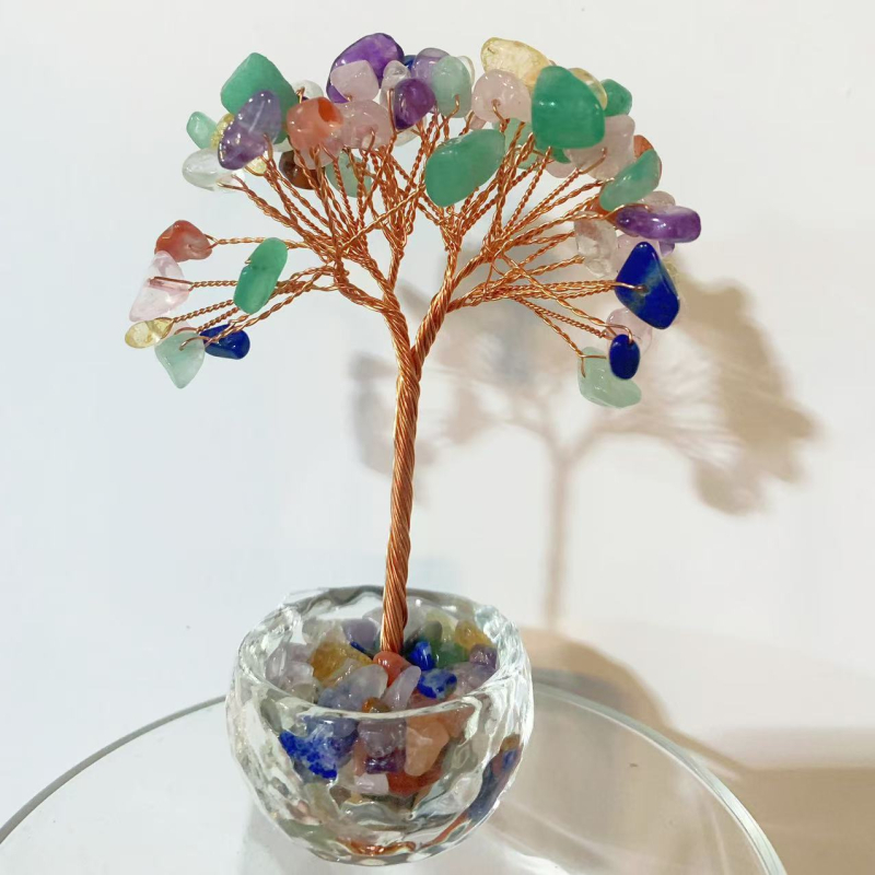 Kristalno drvo novca – stolna dekoracija, materijal Crystal Macadam, kategorija kristalni kamen, stil moderni minimalistički