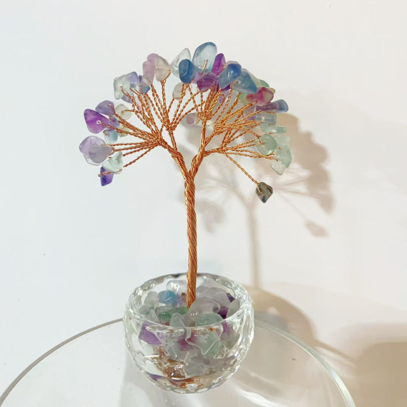 Kristalno drvo novca – stolna dekoracija, materijal Crystal Macadam, kategorija kristalni kamen, stil moderni minimalistički
