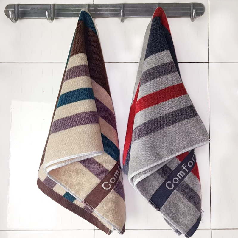 Ručnik za lice, 100% pamuk, Jacquard tkanina, 32s pređa, težina 120–140 g, prilagodljivo obrađivanje