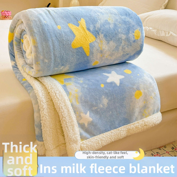 Piimavelluurist tekk tähtedega taevapildi muster, polüester, põhjamaine stiil, kõikide aastaaegade jaoks, kerge, alla 300 g