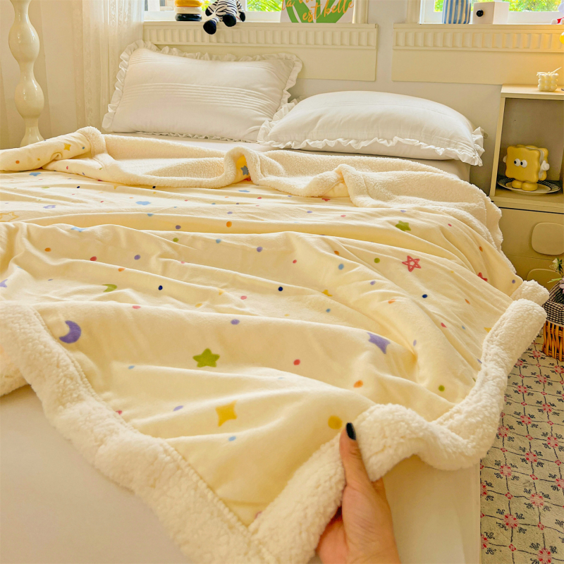 Piimavelluurist tekk tähtedega taevapildi muster, polüester, põhjamaine stiil, kõikide aastaaegade jaoks, kerge, alla 300 g