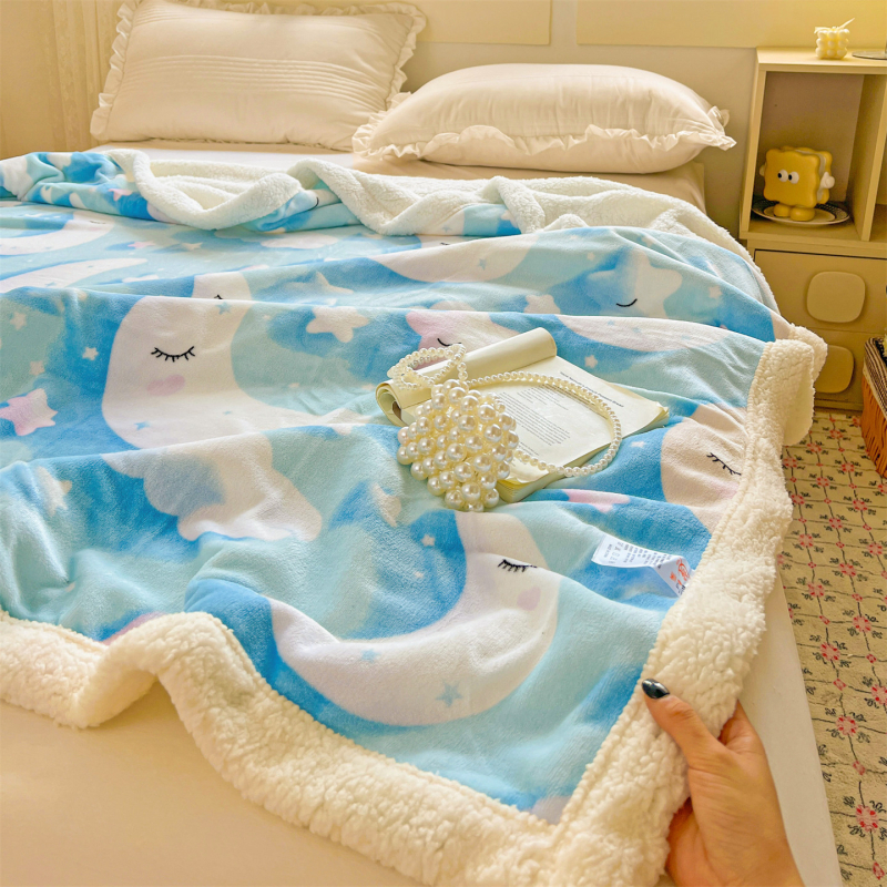 Piimavelluurist tekk tähtedega taevapildi muster, polüester, põhjamaine stiil, kõikide aastaaegade jaoks, kerge, alla 300 g