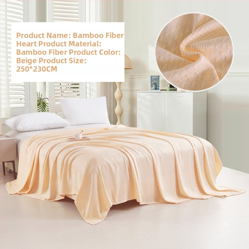 Bambuko pluošto pledas su džakardo raštu, šešialapio dobilo motyvas, šaldantis ledinės šilko audinys, visiems metų laikams