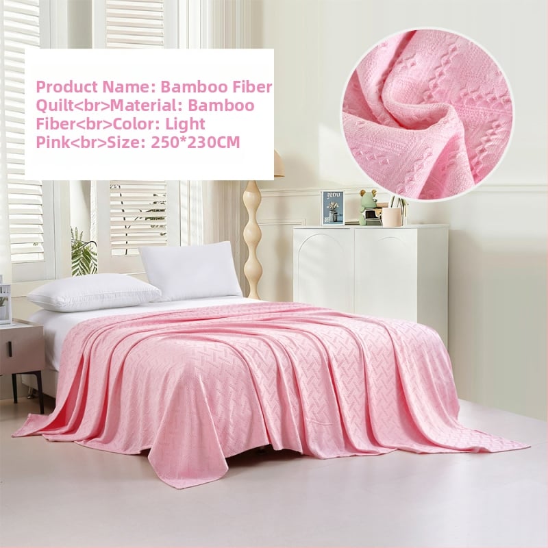 Bambuko pluošto pledas su džakardo raštu, šešialapio dobilo motyvas, šaldantis ledinės šilko audinys, visiems metų laikams