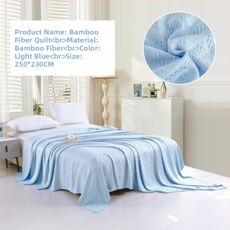 Bambuko pluošto pledas su džakardo raštu, šešialapio dobilo motyvas, šaldantis ledinės šilko audinys, visiems metų laikams