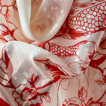 Poliesterski satenski šal u etničkom kineskom stilu, lagani luksuz, više od 96% poliestera, lansiranje proljeće 2025