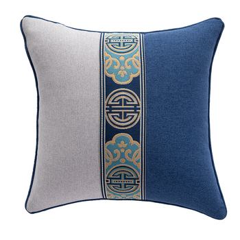 Калъф за възглавница - фин конопен плат, бродиран, китайски класически стил, едноцветен