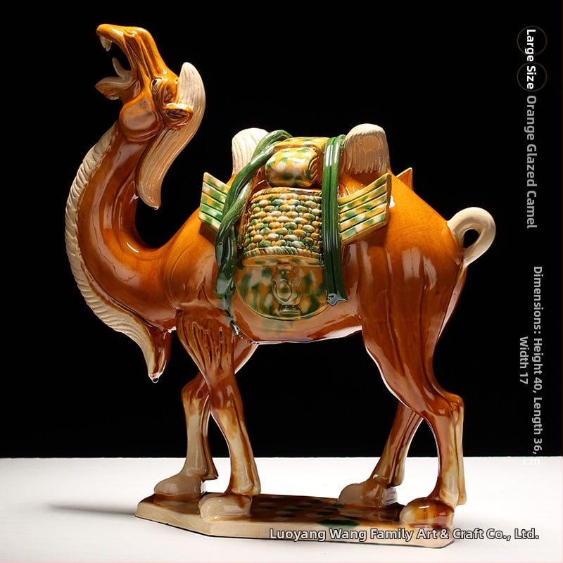 Keraminė arklio figūrėlė, kinietiško stiliaus, interjero dekorui, dovanų dėžutėje