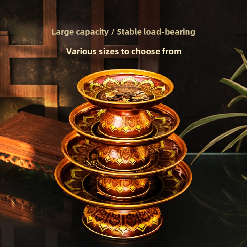 Плодова чиния за домашен олтар, Бог на богатството, сплав, боядисана повърхност, китайски стил