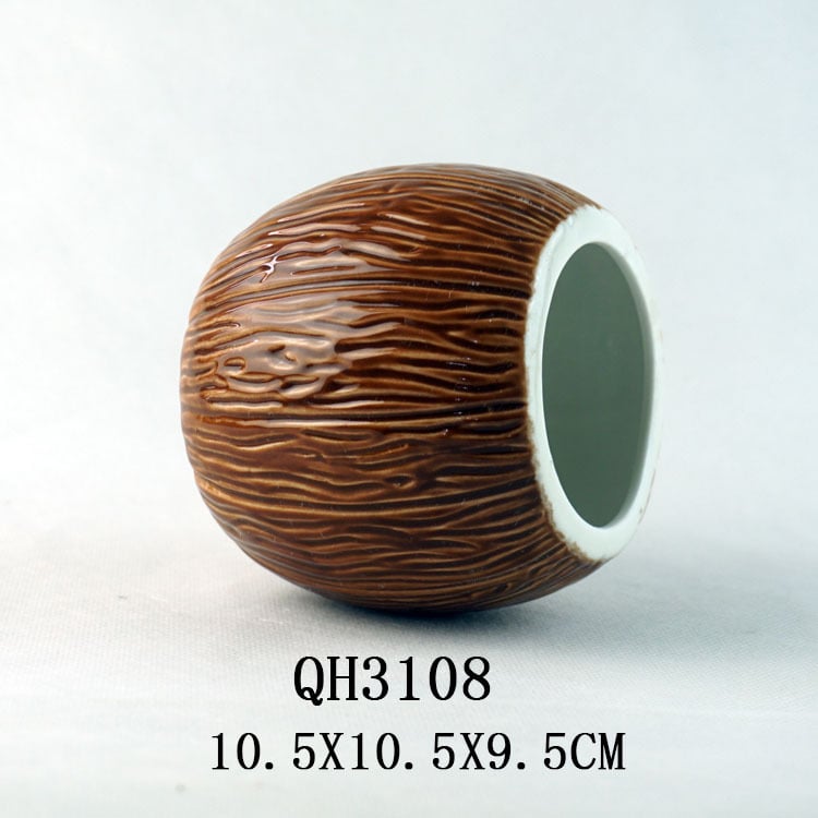 Portselanist kruus – Loominguline Tiki kujundus, Karikatuur zombie nägu, Silindriline kuju, Kõrge temperatuuri vastupidavus