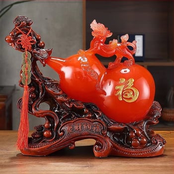 Pixiu Feng Shui dekoras su moliūgo motyvu - derva, rankų darbas, Korėjinis stilius (Prekės kodas: 8686)