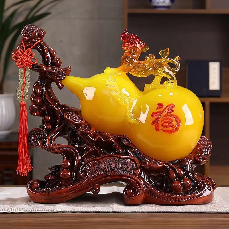 Pixiu Feng Shui dekoras su moliūgo motyvu - derva, rankų darbas, Korėjinis stilius (Prekės kodas: 8686)