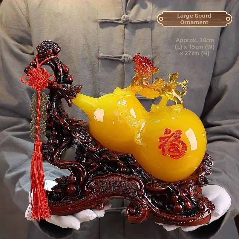 Pixiu Feng Shui dekoras su moliūgo motyvu - derva, rankų darbas, Korėjinis stilius (Prekės kodas: 8686)