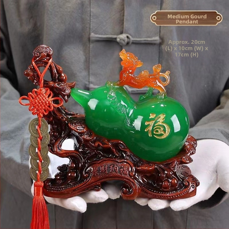 Pixiu Feng Shui dekoras su moliūgo motyvu - derva, rankų darbas, Korėjinis stilius (Prekės kodas: 8686)