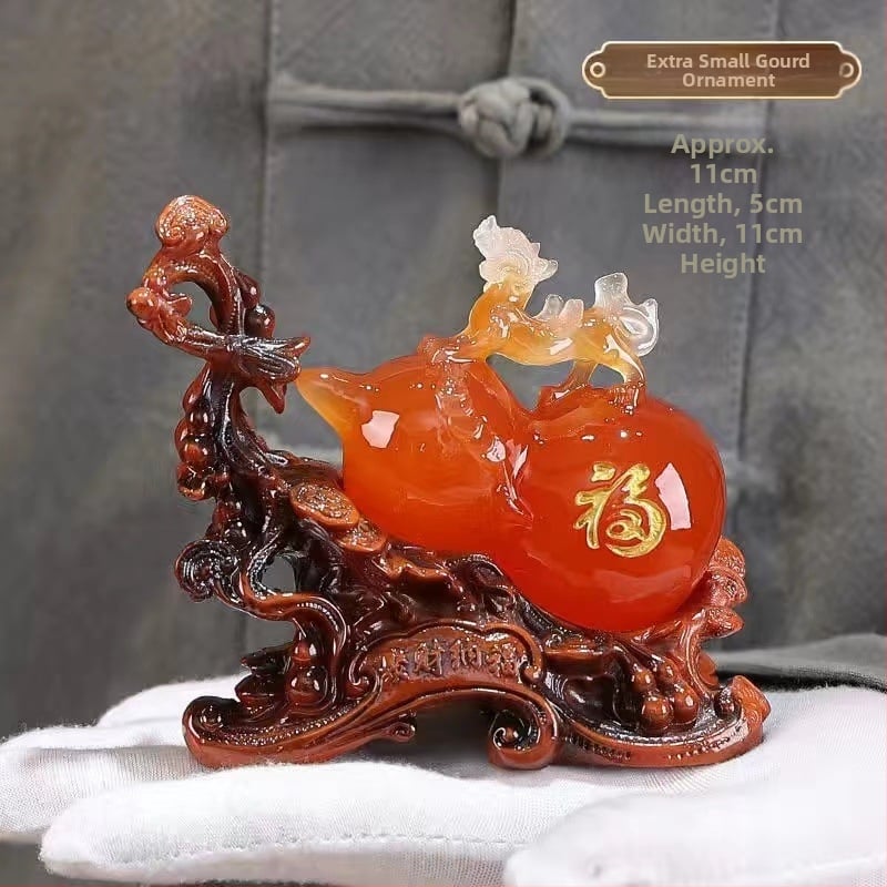 Pixiu Feng Shui dekoras su moliūgo motyvu - derva, rankų darbas, Korėjinis stilius (Prekės kodas: 8686)