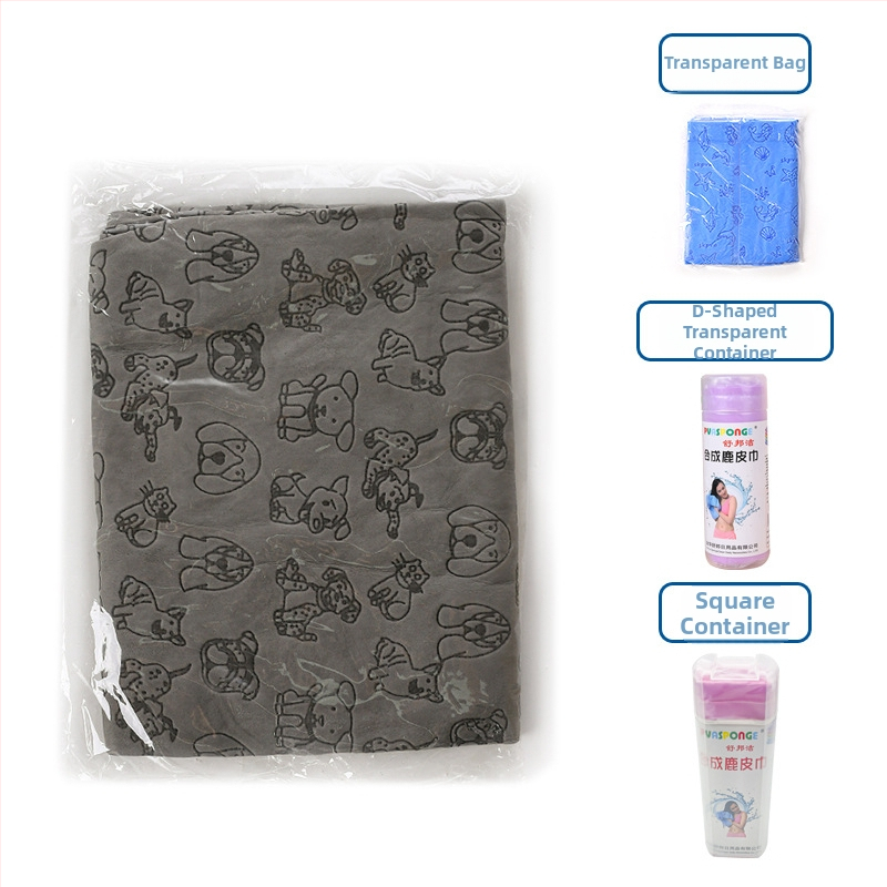 Πετσέτα στεγνώματος μαλλιών με συνθετικό δέρμα ελαφιού – γρήγορο στέγνωμα, υψηλή απορρόφηση, 10 νήματα, εκτύπωση, βάρος κάτω από 30 g