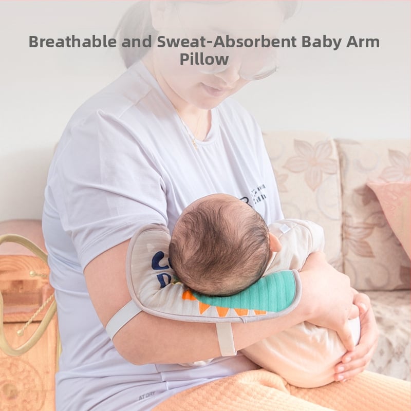 Rokas atbalsta spilvens zīdaiņa barošanai — 100% kokvilna, zīdaiņiem no dzimšanas līdz 12 mēnešiem, karikatūras stils, zīmols Happiness