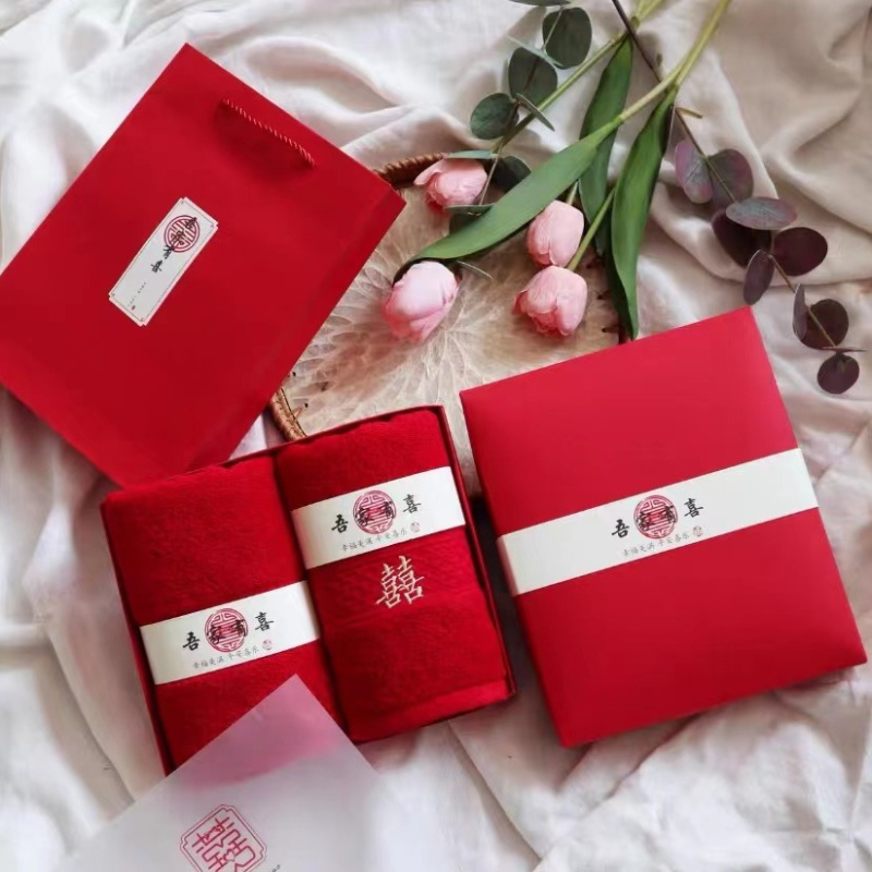 Santuokos rankšluosčių komplektas – medvilnė, 100D siūlai, paprastas audimas, rankšluostis/veido rankšluostis