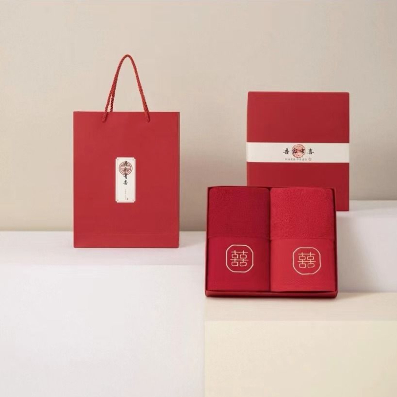 Santuokos rankšluosčių komplektas – medvilnė, 100D siūlai, paprastas audimas, rankšluostis/veido rankšluostis