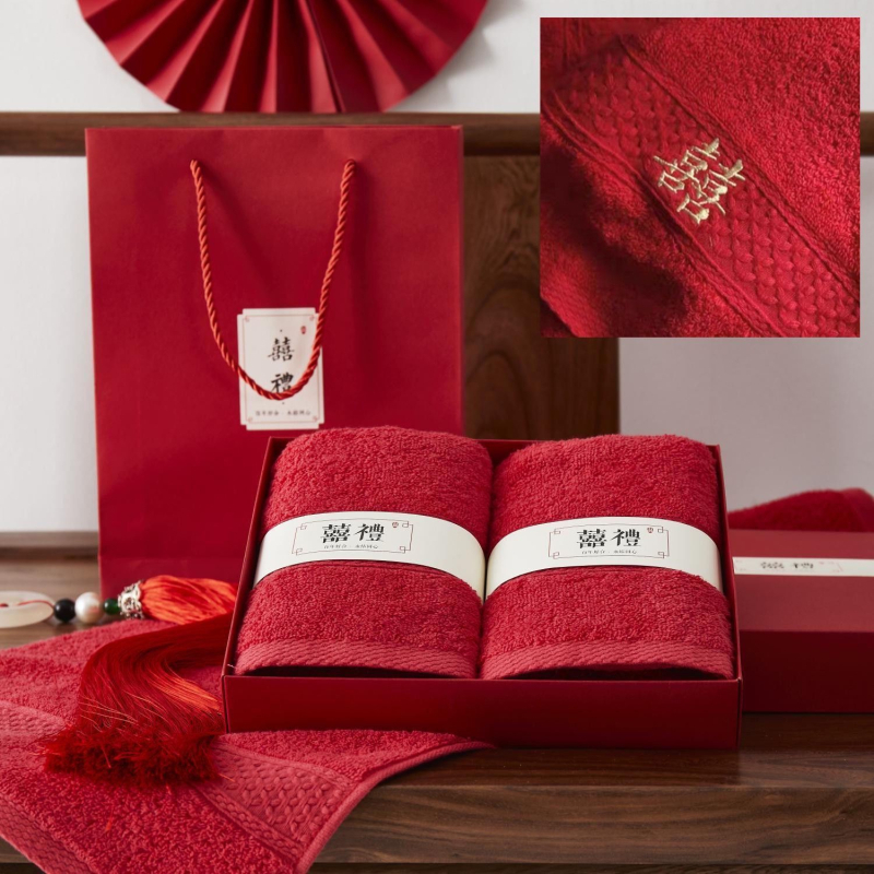 Santuokos rankšluosčių komplektas – medvilnė, 100D siūlai, paprastas audimas, rankšluostis/veido rankšluostis