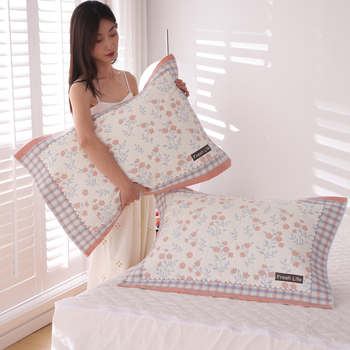 Aukšto tankio 100% medvilninės gaze pagalvės užvalkalai, pora, skirtos vienai pagalvei, sugeria prakaitą ir kvėpuoja, vasarai studentų bendrabutyje