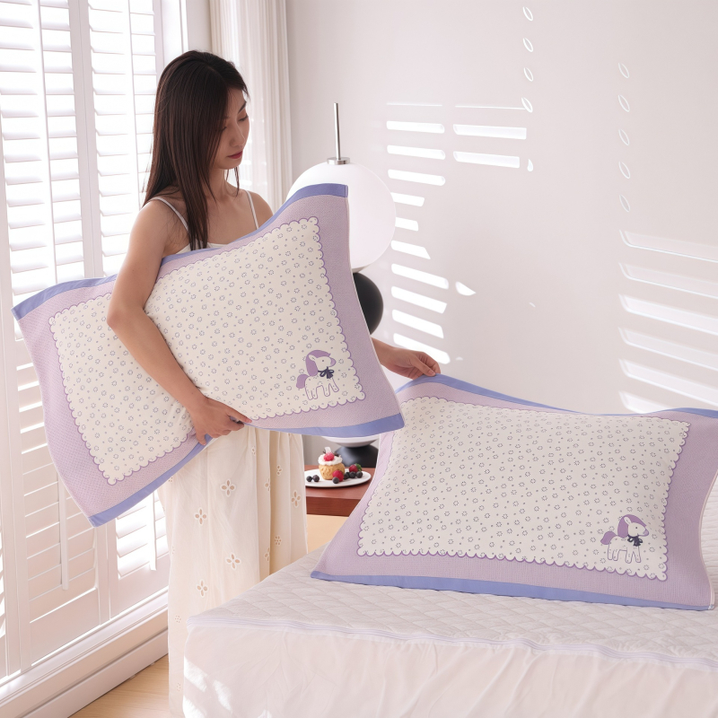 Aukšto tankio 100% medvilninės gaze pagalvės užvalkalai, pora, skirtos vienai pagalvei, sugeria prakaitą ir kvėpuoja, vasarai studentų bendrabutyje