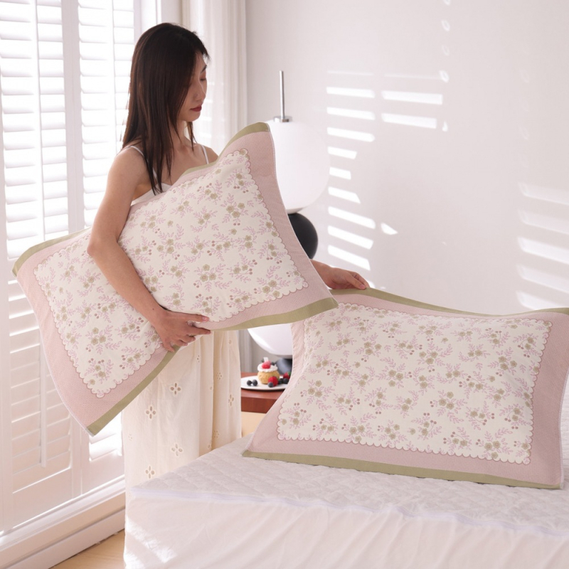 Aukšto tankio 100% medvilninės gaze pagalvės užvalkalai, pora, skirtos vienai pagalvei, sugeria prakaitą ir kvėpuoja, vasarai studentų bendrabutyje