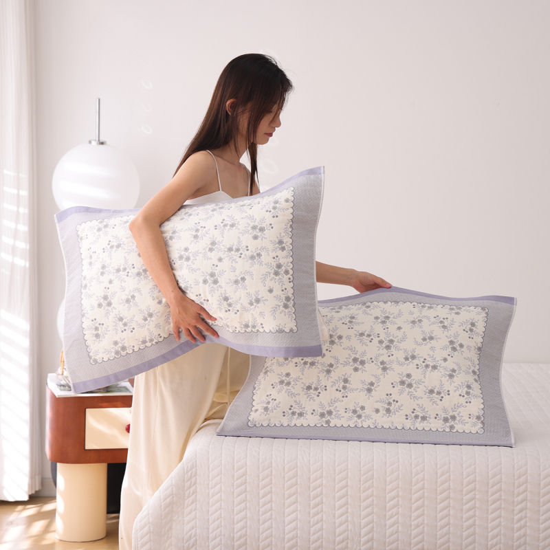 Aukšto tankio 100% medvilninės gaze pagalvės užvalkalai, pora, skirtos vienai pagalvei, sugeria prakaitą ir kvėpuoja, vasarai studentų bendrabutyje