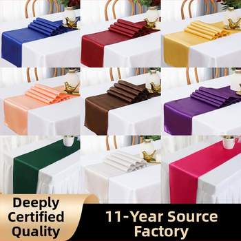 Stalo takelis su satino efekto | Poliesterio audinys 95% / 5% kitos pluoštai | Vienos spalvos raštas | Pritaikymas prieinama