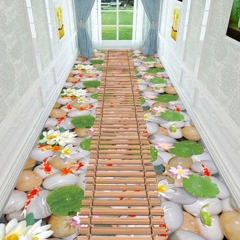 3D килим за под · полиестерни влакна; печат; квадратна форма; дизайн: цветя; машинно пране (Материал: полиестер; Изработка: печат; Форма: квадратна; Дизайн: цветя; Пране: машинно)