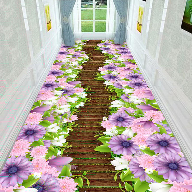 3D килим за под · полиестерни влакна; печат; квадратна форма; дизайн: цветя; машинно пране (Материал: полиестер; Изработка: печат; Форма: квадратна; Дизайн: цветя; Пране: машинно)