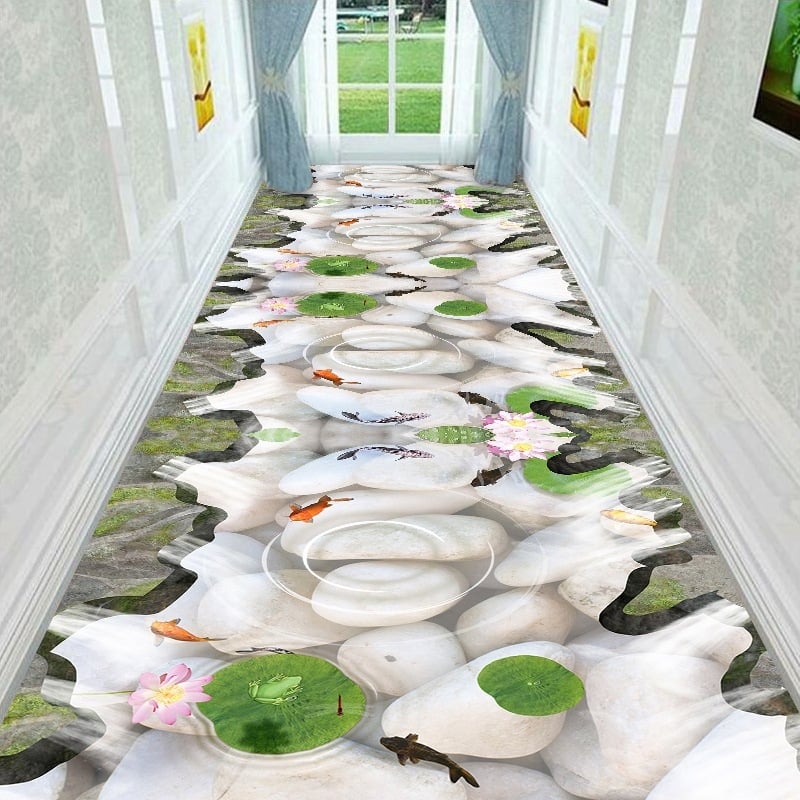 3D килим за под · полиестерни влакна; печат; квадратна форма; дизайн: цветя; машинно пране (Материал: полиестер; Изработка: печат; Форма: квадратна; Дизайн: цветя; Пране: машинно)