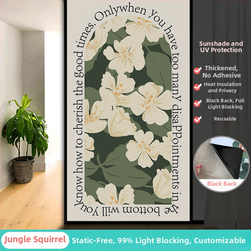 Vonios kambario stiklo plėvelė su visišku užtamsinimu ir privatumo apsauga, matinė išvaizda, PVC medžiaga, elektrostatinis prisirišimas, paprastas ir modernus stilius, animacijos motyvas, tinkama vonios kambariui