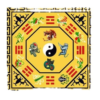 Taoistički meditacijski prostir s Yin Yang, Tai Chi Bagua motivom lotosa