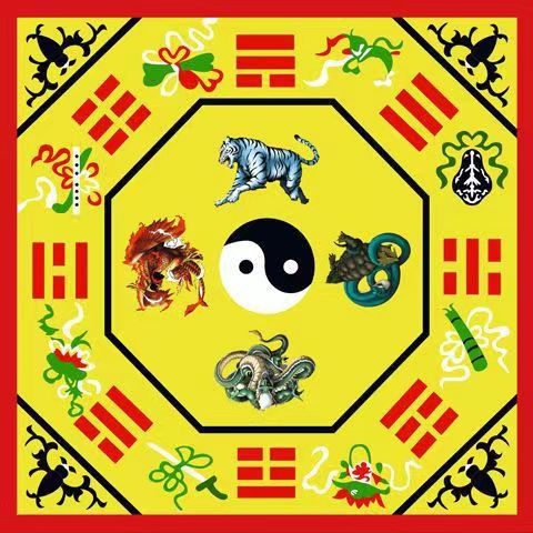 Taoistički meditacijski prostir s Yin Yang, Tai Chi Bagua motivom lotosa
