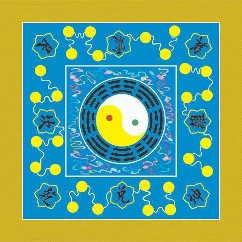 Taoistički meditacijski prostir s Yin Yang, Tai Chi Bagua motivom lotosa