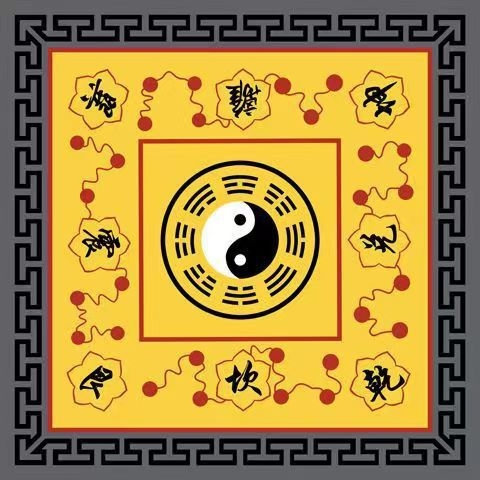 Taoistički meditacijski prostir s Yin Yang, Tai Chi Bagua motivom lotosa