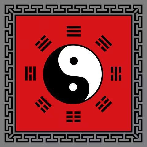 Taoistički meditacijski prostir s Yin Yang, Tai Chi Bagua motivom lotosa