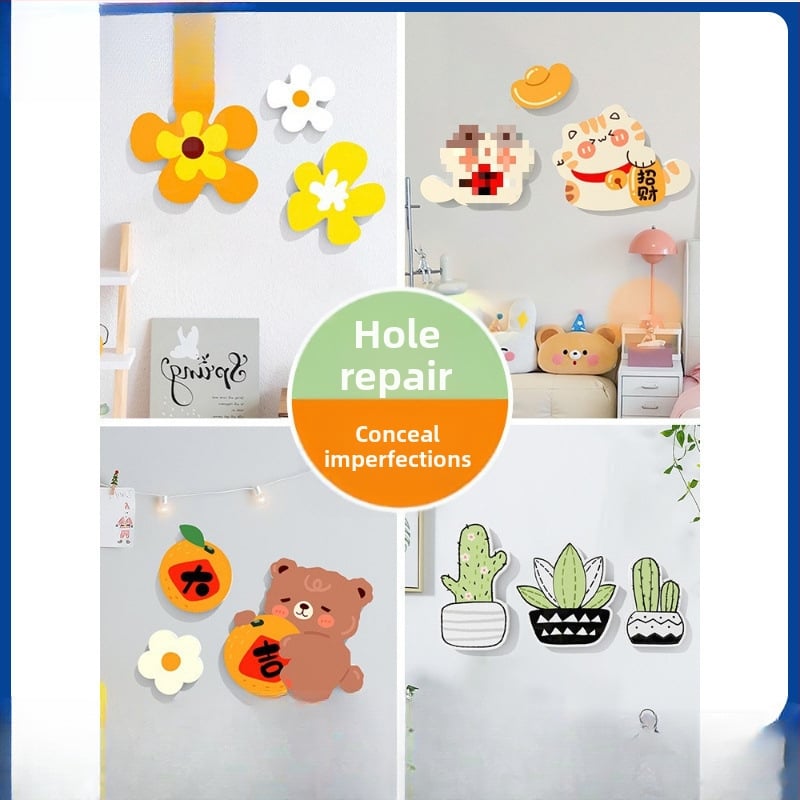 PVC стенни стикери, 2 части, водоустойчиви самозалепващи декор за прикриване на дупки върху врати и стени – бохемски стил и огледален дизайн