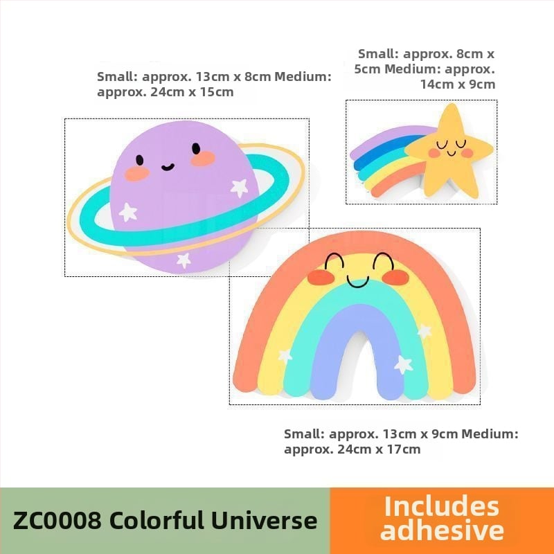 PVC стенни стикери, 2 части, водоустойчиви самозалепващи декор за прикриване на дупки върху врати и стени – бохемски стил и огледален дизайн