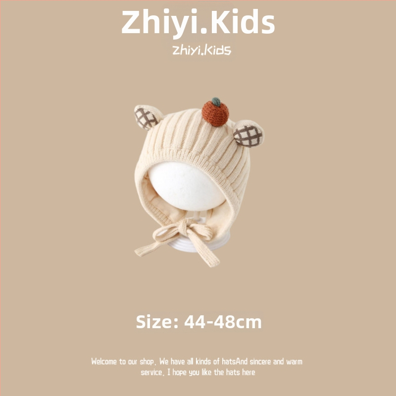 Unisex megztinė kepurė su ausų apsauga kūdikiams ir mažiems vaikams, korėjietiško stiliaus mielas mezginys, žiemos šiluma