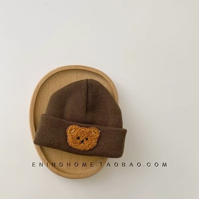 Kūdikio megztinė skrybėlė su kupoline krona ir krašteliu, saulės apsauga, 6–12 mėn, jacquard ins wind stilius