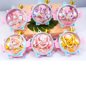 Vaikų kaklo grandinių komplektas su undinėlės pakabuku, angelų sparnais ir Princesių serija – rankų darbo akriliniai papuošalai vaikams, amžius 3–10 metų